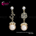 Fashion White Pearl Drop Earrings Jewelry with Rhinestone